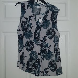 Calvin Klein sleeveless floral blouse Size 1X